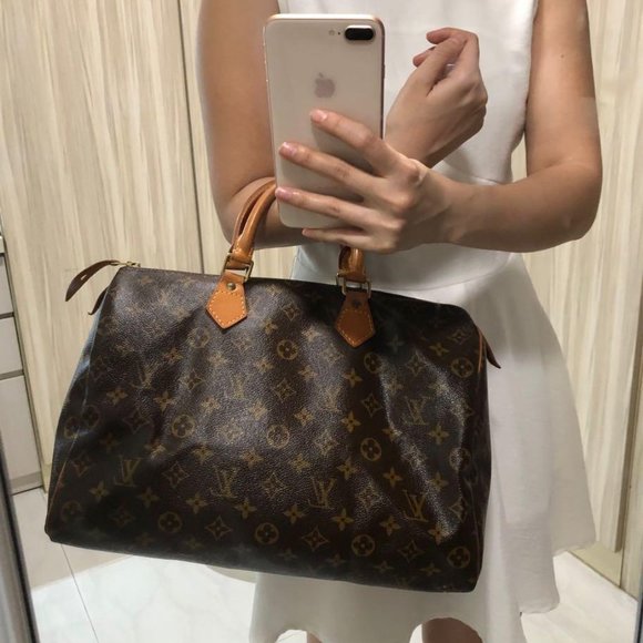 LOUIS VUITTON SPEEDY 35 HAND BAG PURSE MONOGRAM CANVAS - Picture 1 of 13
